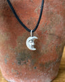 Little Crescent Moon Face Pendant