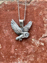 The Twilight messenger - Silver Barn Owl Pendant